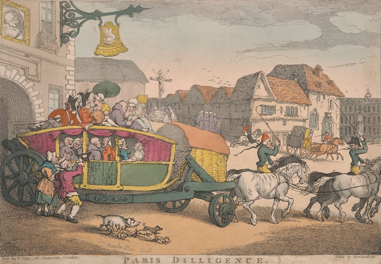 Coaching: Paris Diligence by Thomas Rowlandson