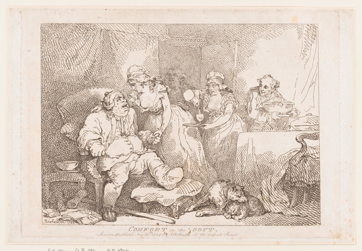 Comfort in the Gout by Thomas Rowlandson