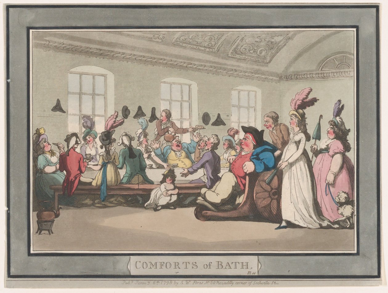 Comforts of Bath, Plate 11 by Thomas Rowlandson