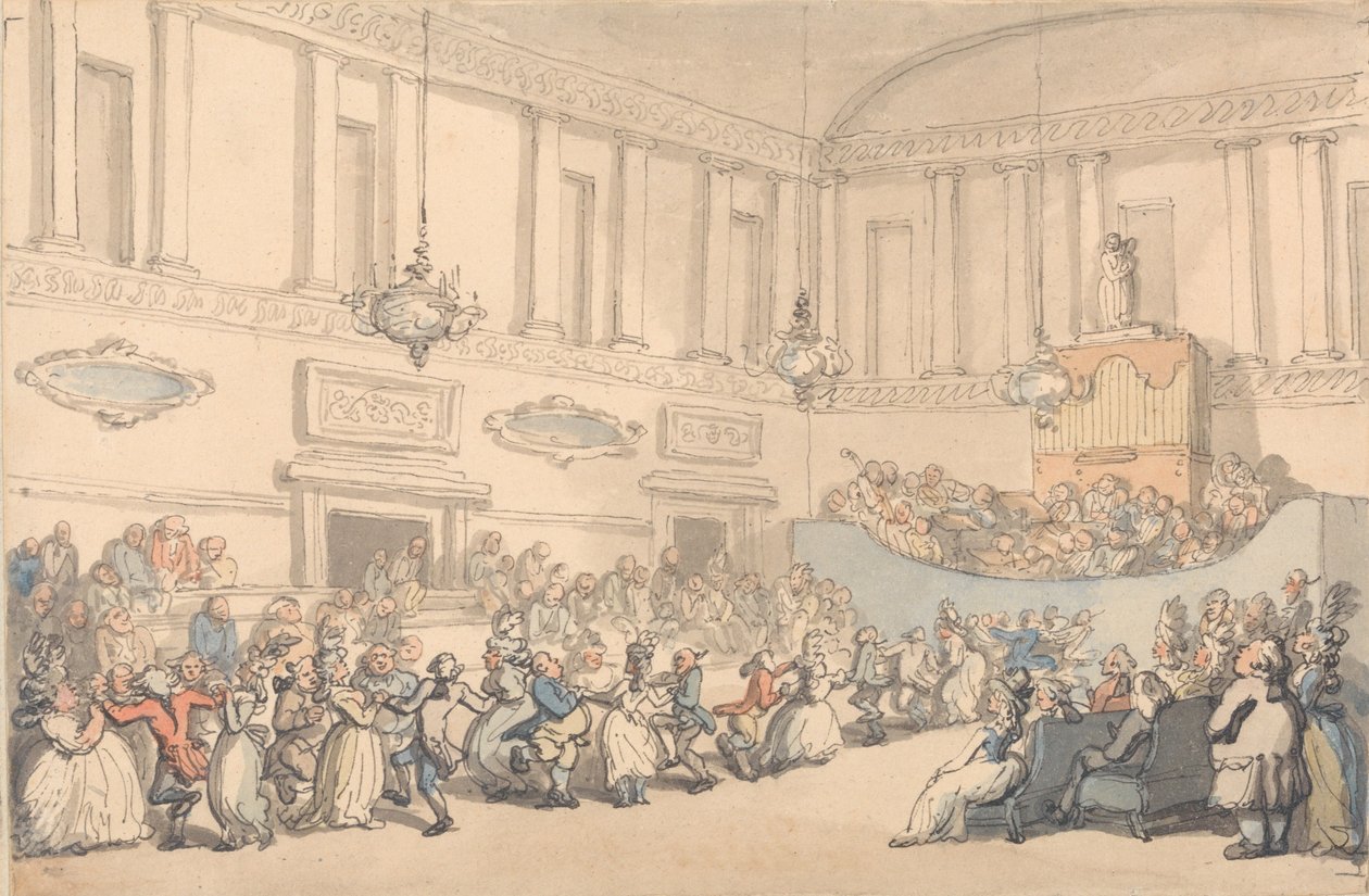 Comforts of Bath: The Ball by Thomas Rowlandson
