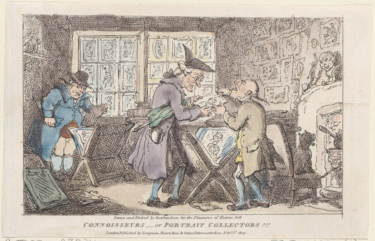 Connoisseurs-or Portrait Collectors !!! by Thomas Rowlandson