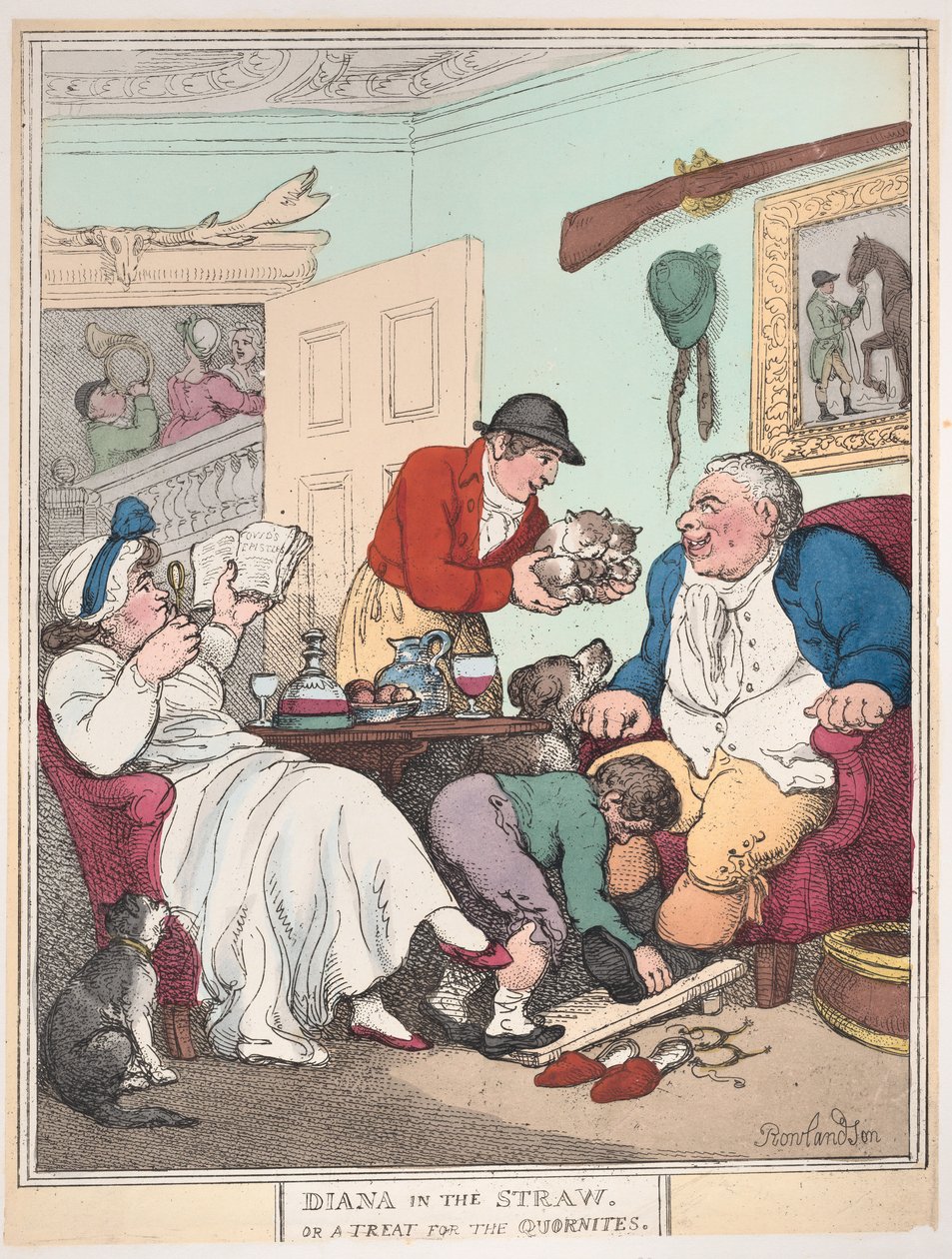 Diana in the Straw, or A Treat for Quornites by Thomas Rowlandson
