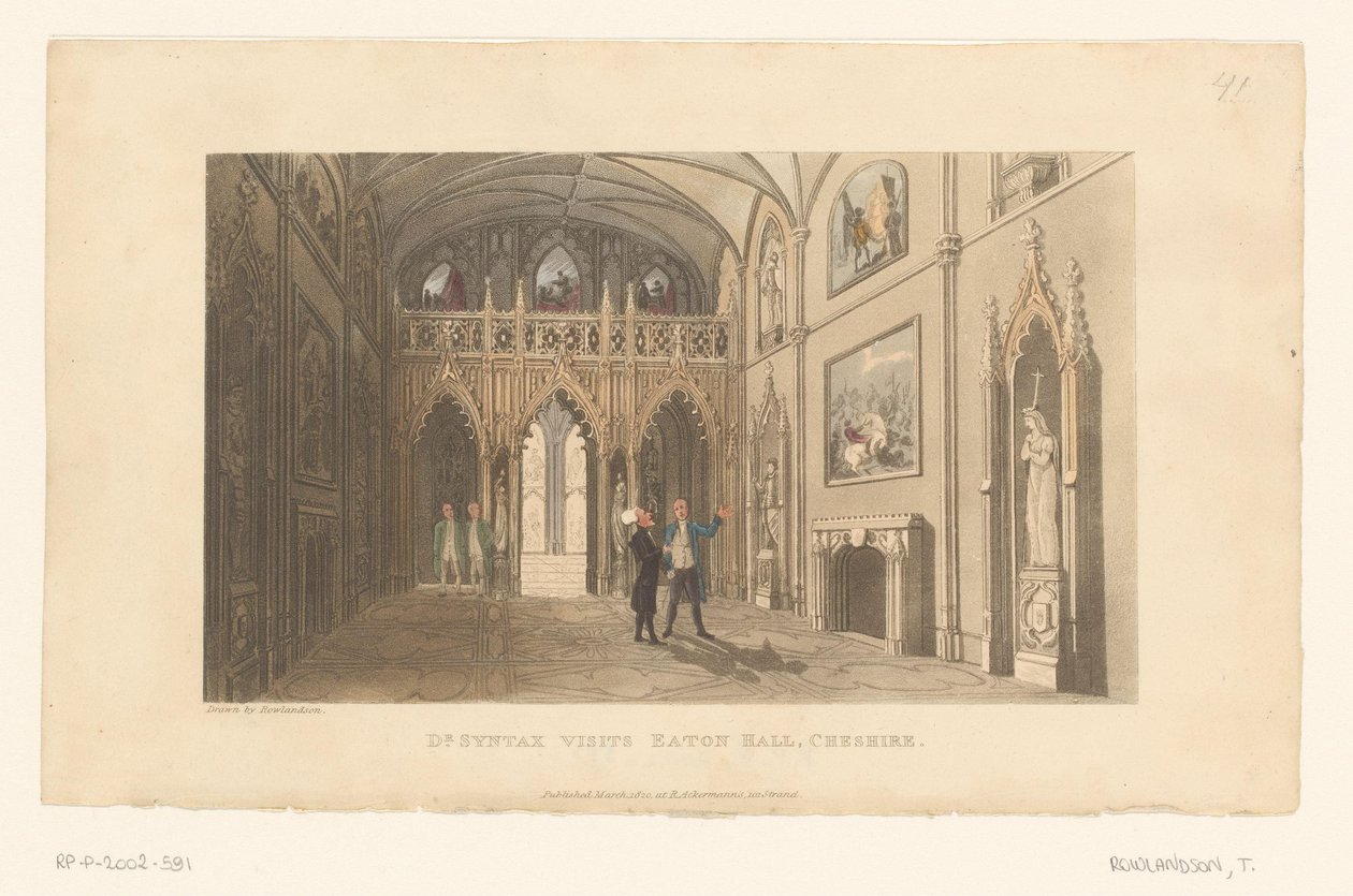 Doctor Syntax Visits Eaton Hall in Cheshire by Thomas Rowlandson