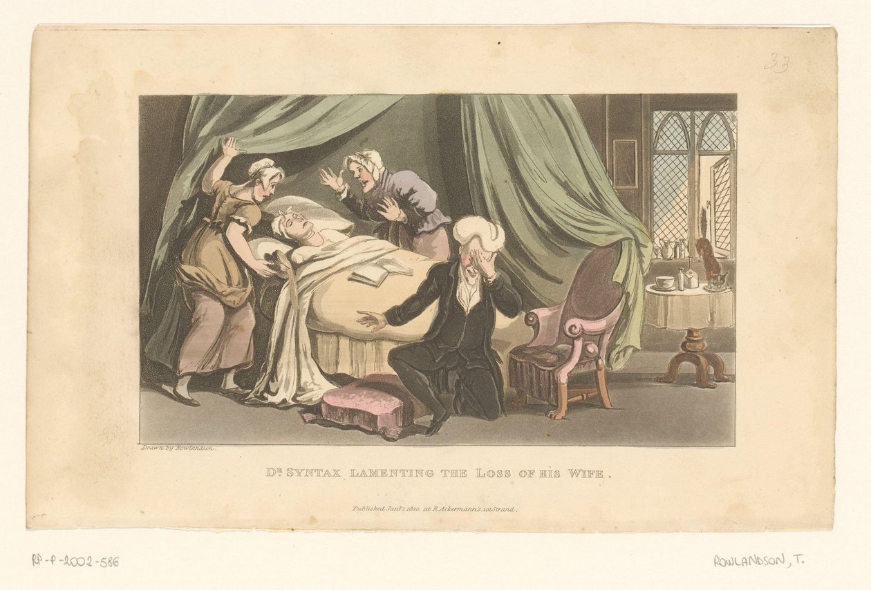 Doctor Syntax Mourns His Deceased Wife by Thomas Rowlandson