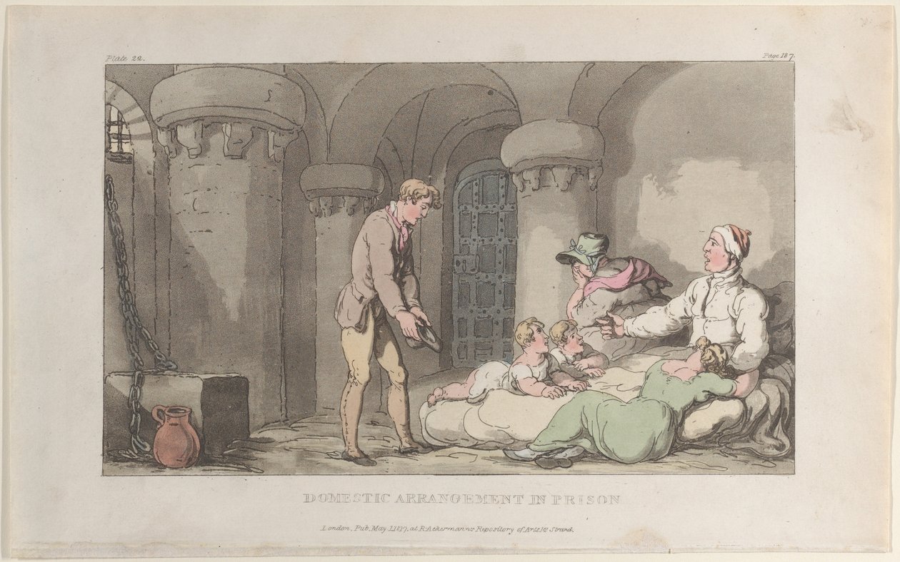 Domestic Arrangements in Prison, from The Vicar of Wakefield by Thomas Rowlandson