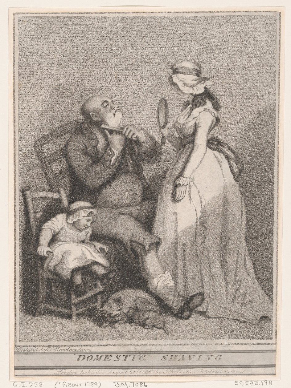Domestic Shaving by Thomas Rowlandson