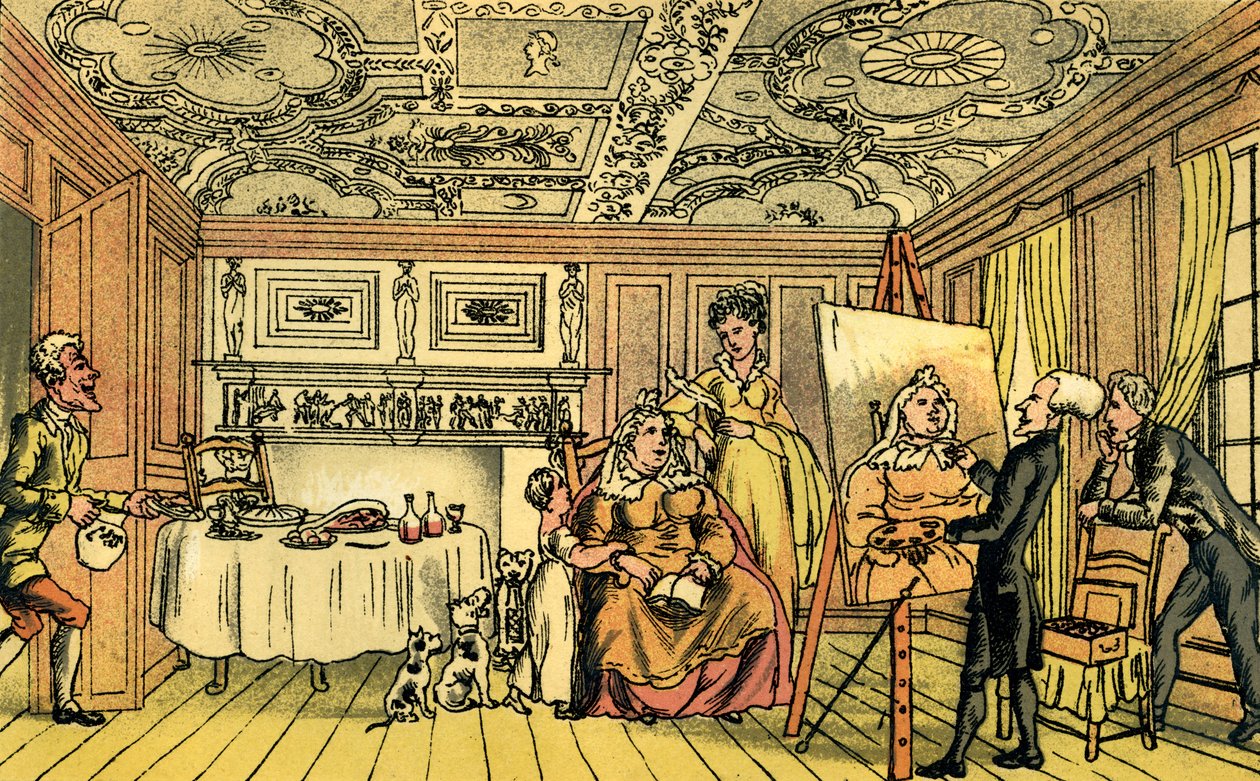 Dr Syntax Painting a Portrait by Thomas Rowlandson
