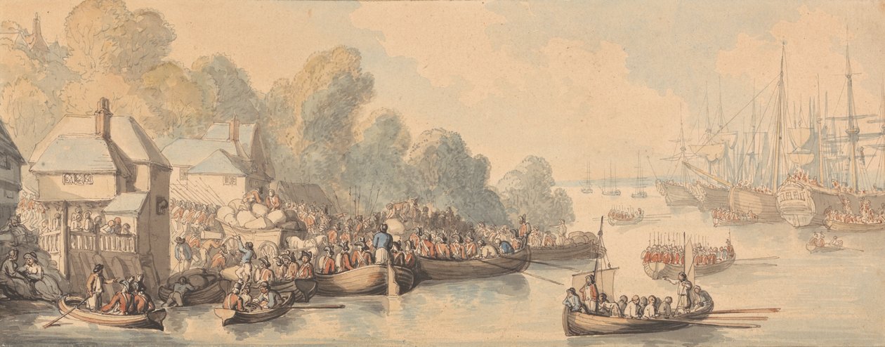 Embarkation at Southampton, June 20th 1794 by Thomas Rowlandson