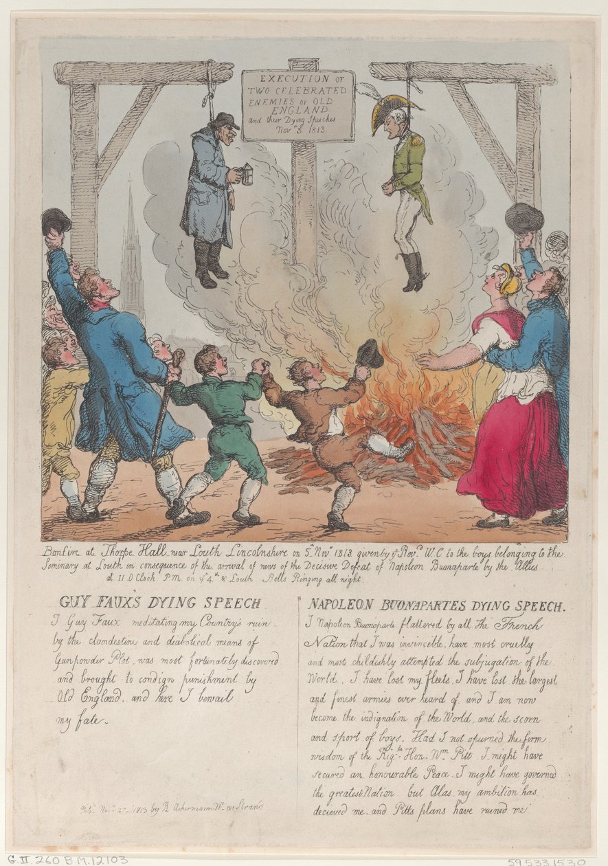 Execution of Two Celebrated Enemies of Old England, November 27, 1813 by Thomas Rowlandson