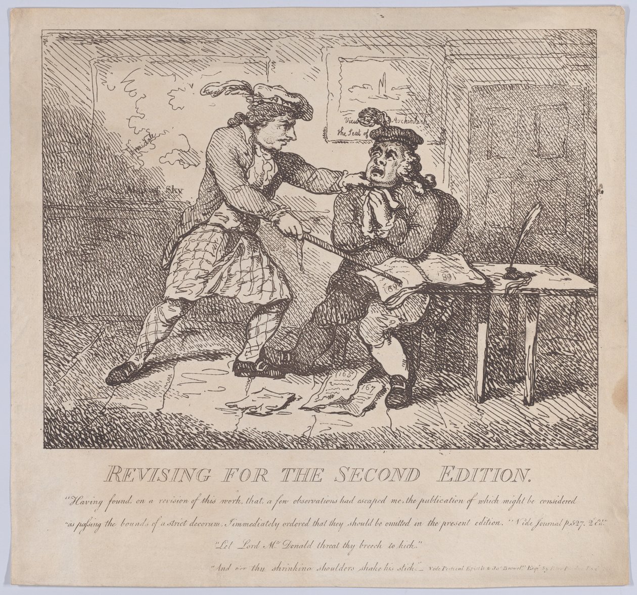 Frontispiece, Revising for the Second Edition Picturesque Beauties of Boswell by Thomas Rowlandson