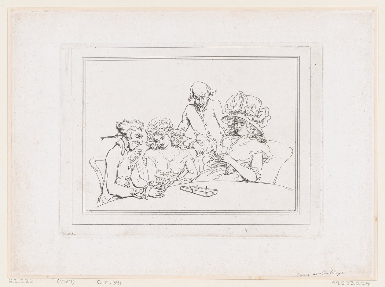 Game at Cribbage by Thomas Rowlandson