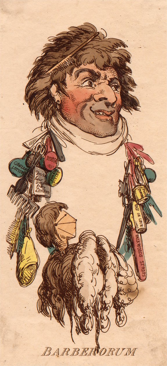 Heads: Barberorum by Thomas Rowlandson