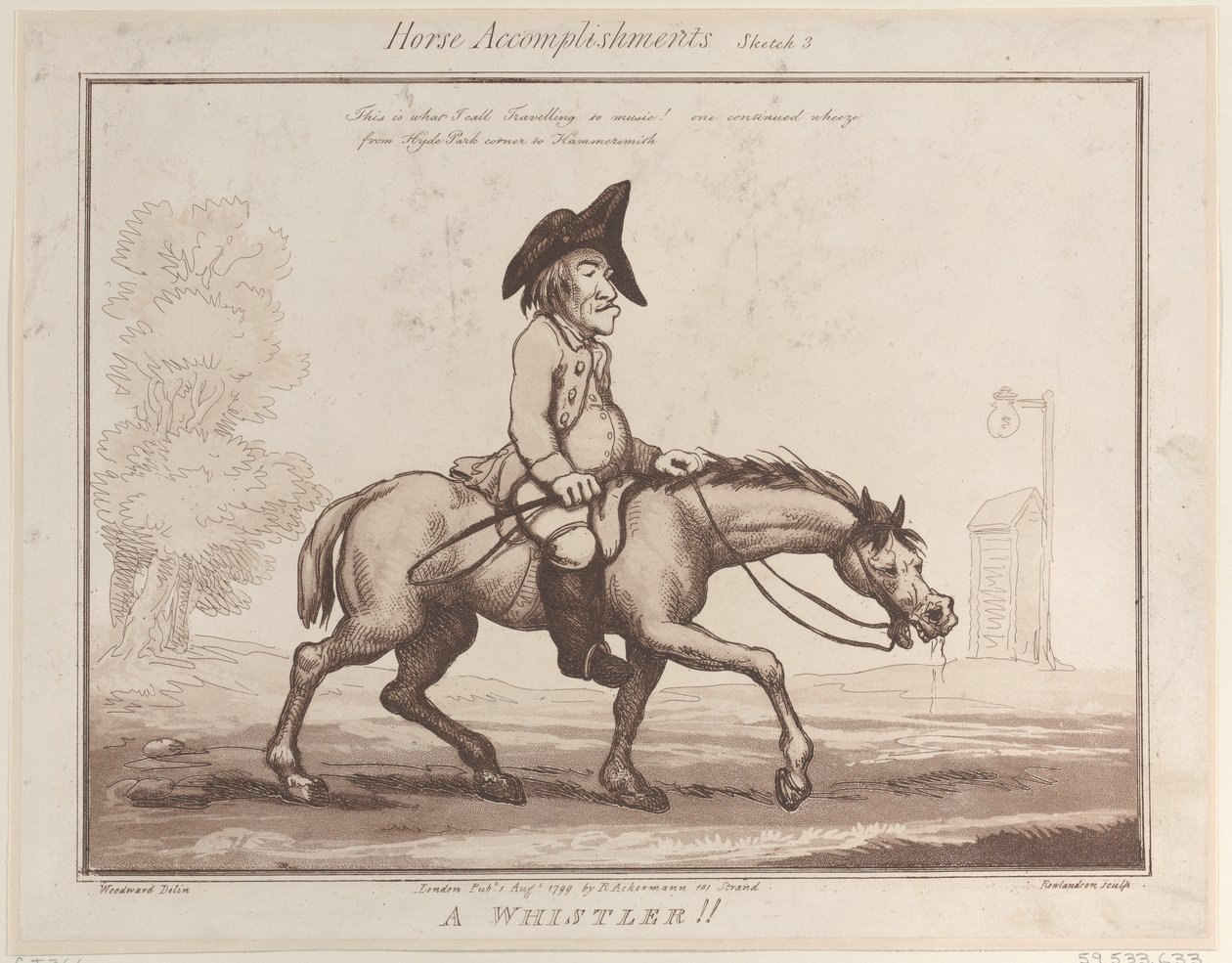 Horse Accomplishments, Sketch 3: A Whistler !! by Thomas Rowlandson
