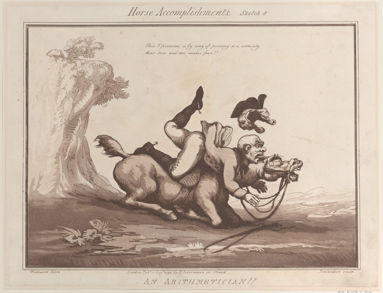 Horse Accomplishments, Sketch 8: An Arithmetician !!, August 1, 1799 by Thomas Rowlandson
