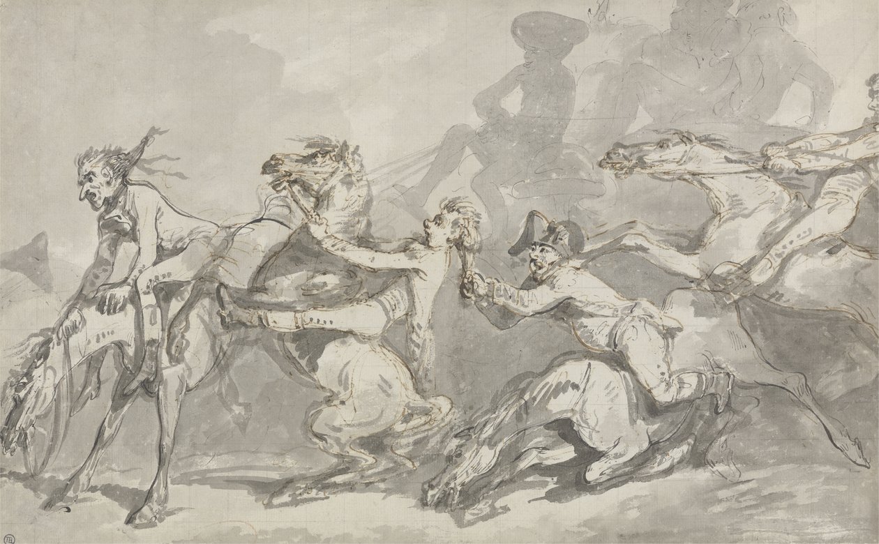Horsemen Colliding by Thomas Rowlandson
