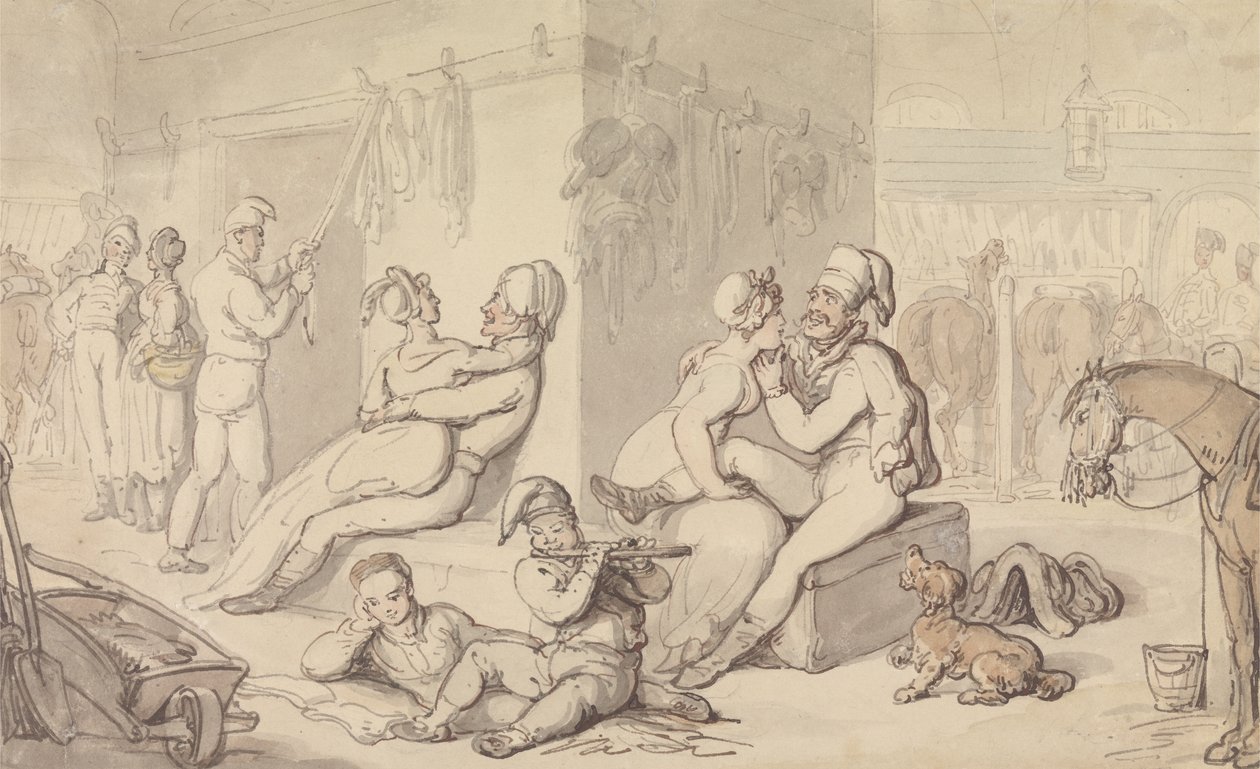 Light-Horse Cavalry Barracks by Thomas Rowlandson