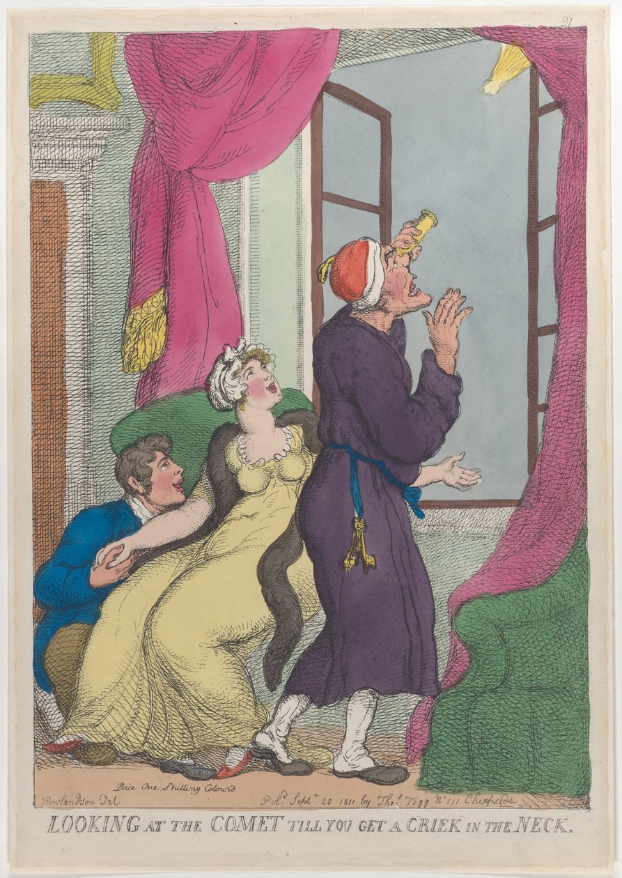 Looking at the Comet till You Get a Crick in the Neck, September 20, 1811 by Thomas Rowlandson