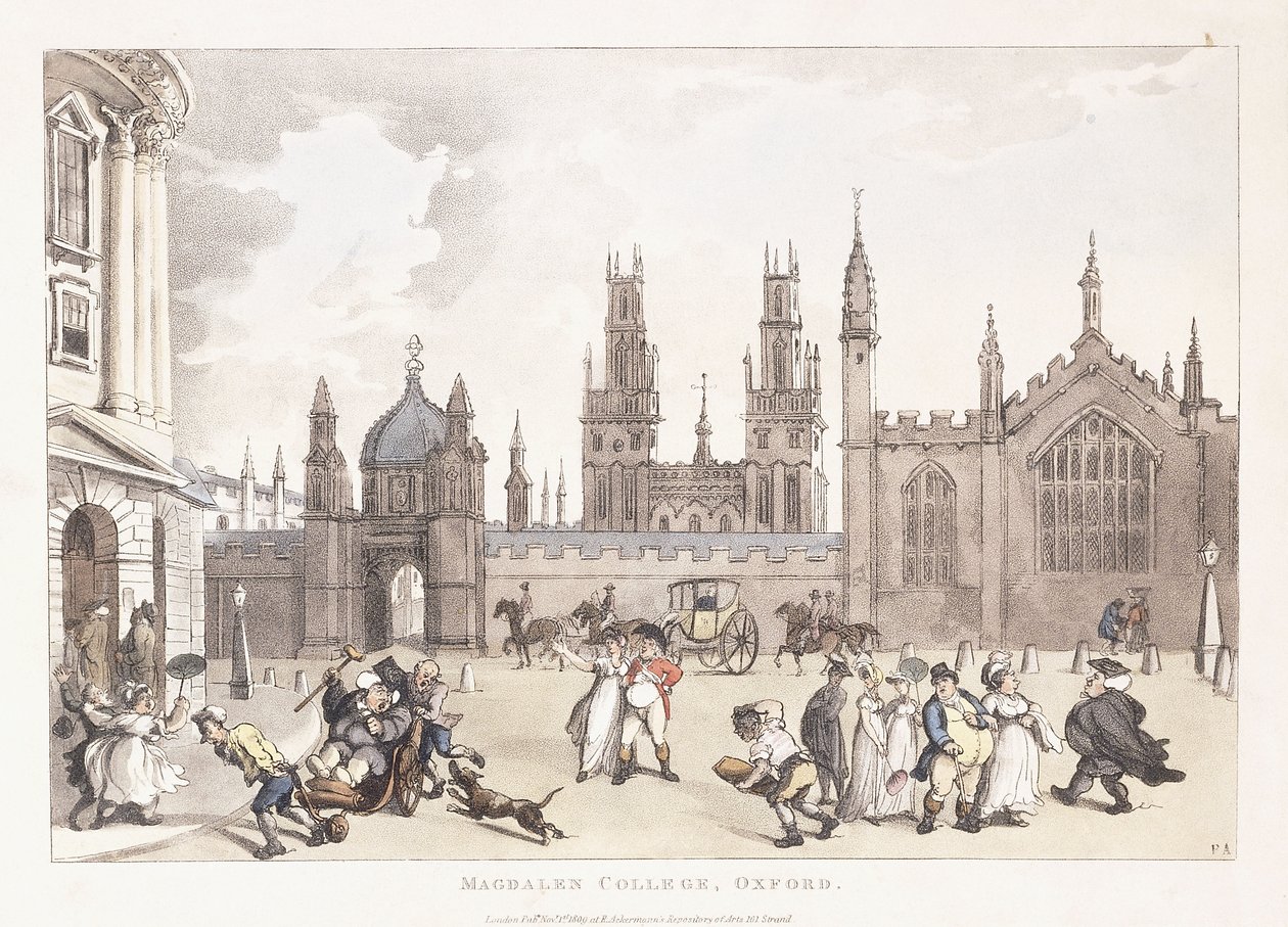 Magdalen College, Oxford by Thomas Rowlandson
