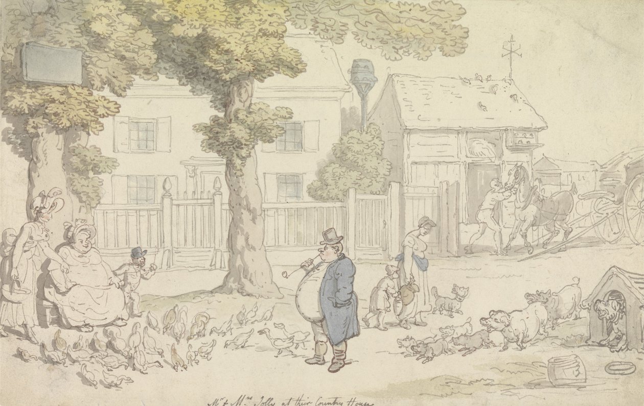 Mr. and Mrs. Jolly at their Country House by Thomas Rowlandson