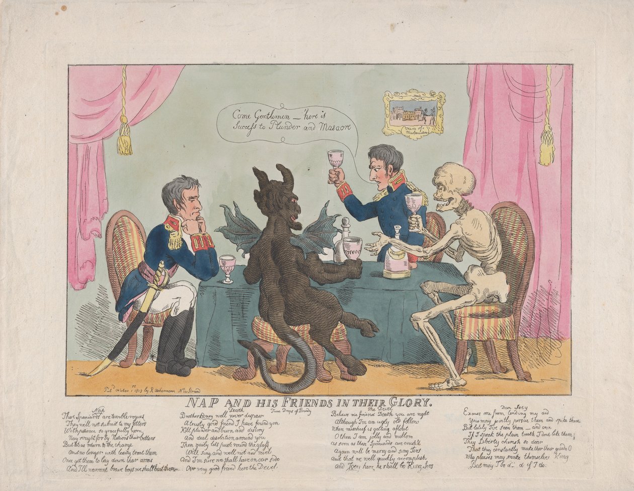 Nap and His Friends in their Glory, October 1, 1813 by Thomas Rowlandson