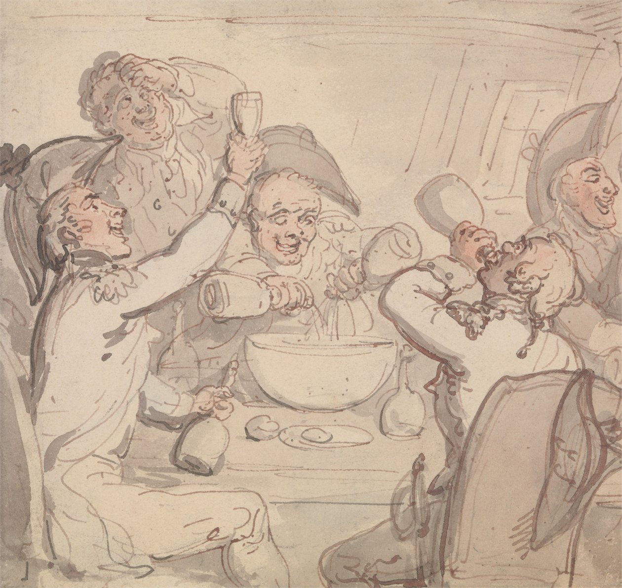 Naval Officers and a Bowl of Punch by Thomas Rowlandson