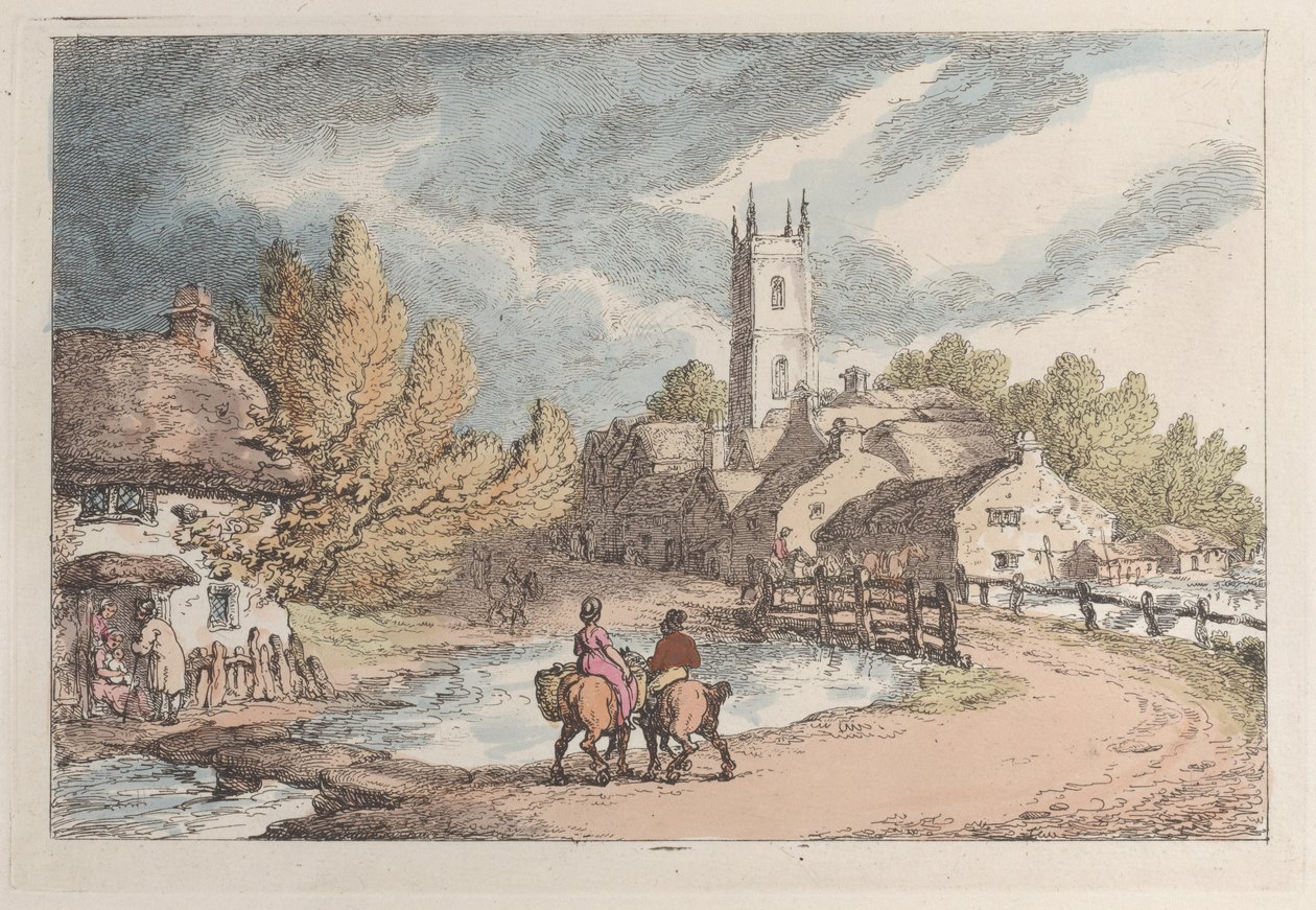 Near Helston, Cornwall, from "Views in Cornwall" by Thomas Rowlandson