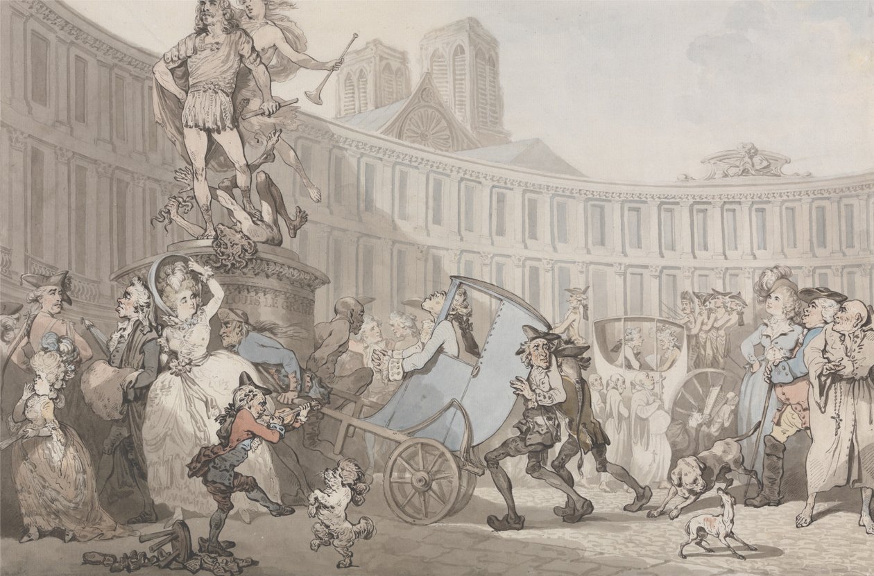 Place des Victoires, Paris by Thomas Rowlandson