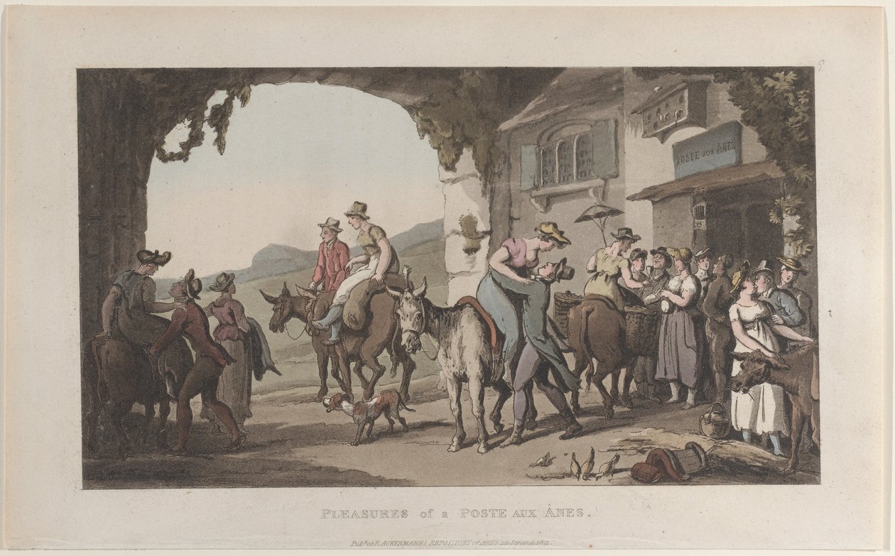 Pleasures of a Poste Aux Ânes, from Journal of Sentimental Travels in the Southern Provin... by Thomas Rowlandson