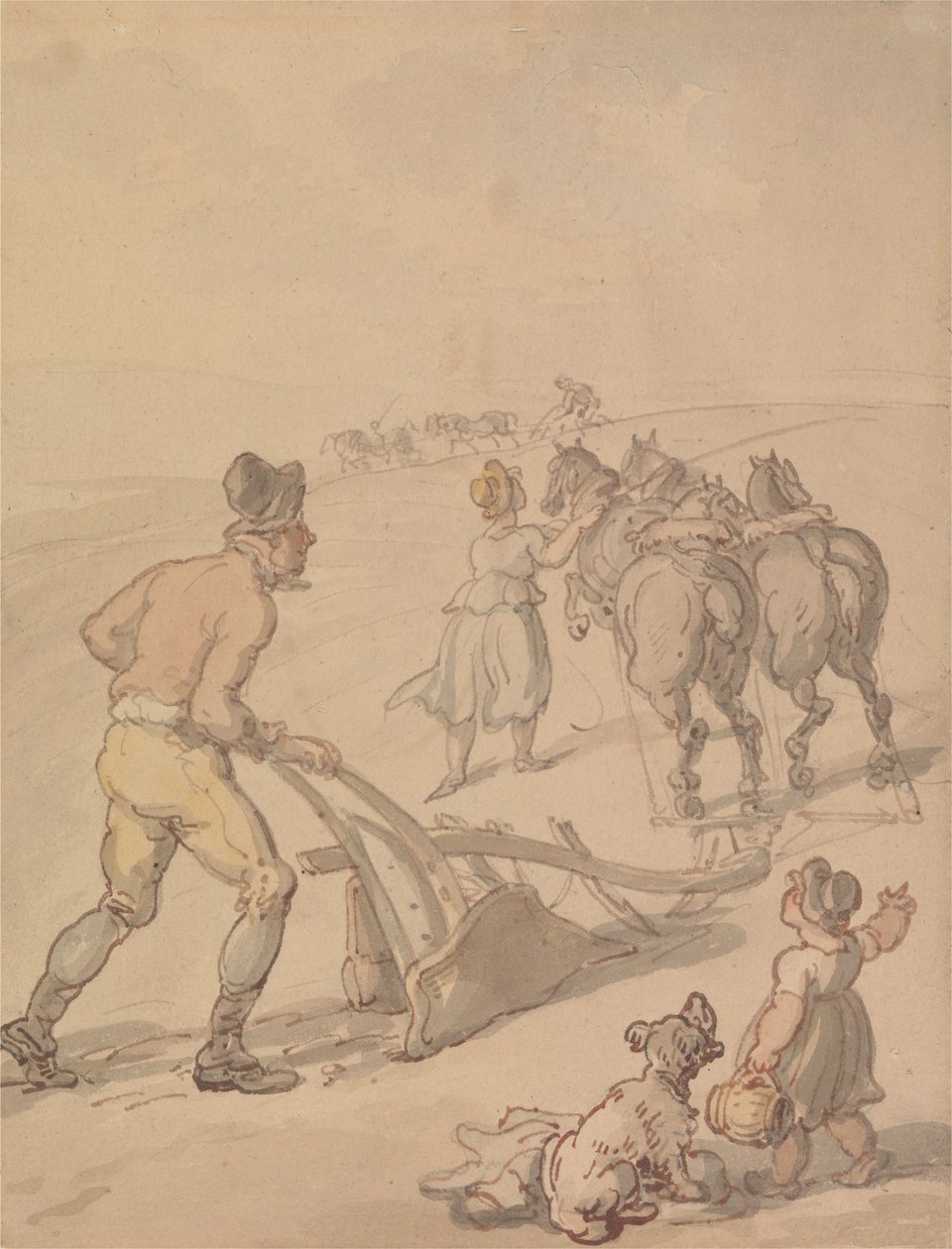 Ploughing by Thomas Rowlandson