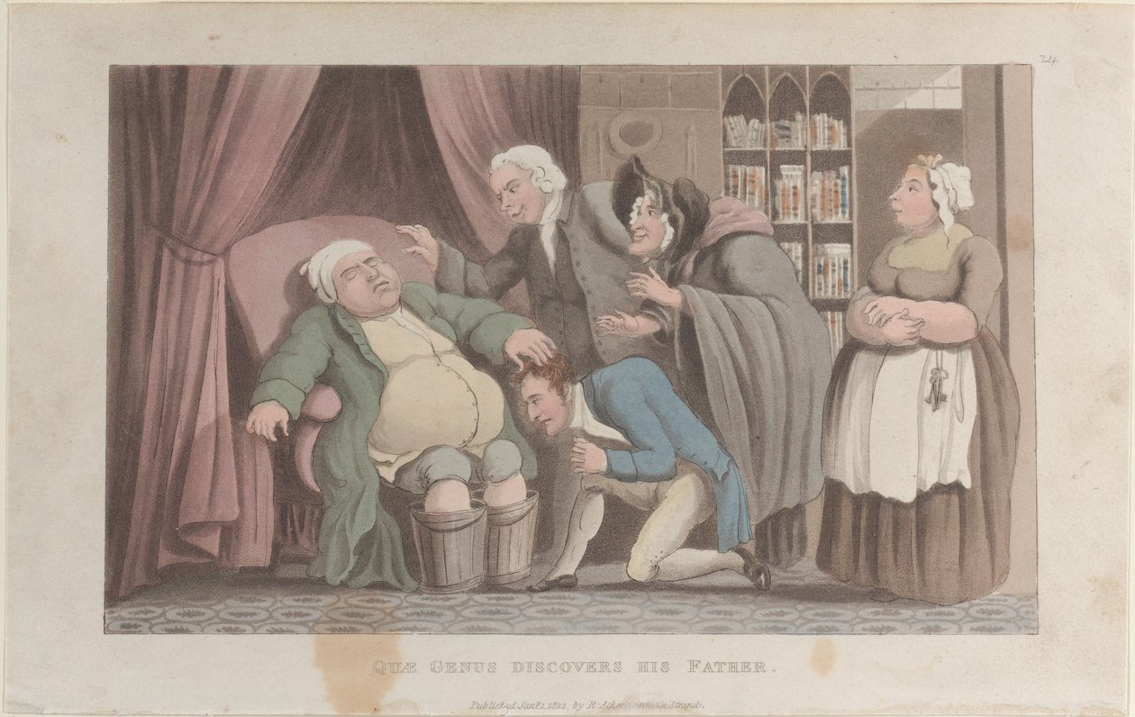 Quae Genus Discovers His Father, from The History of Johnny Quae Genus by Thomas Rowlandson