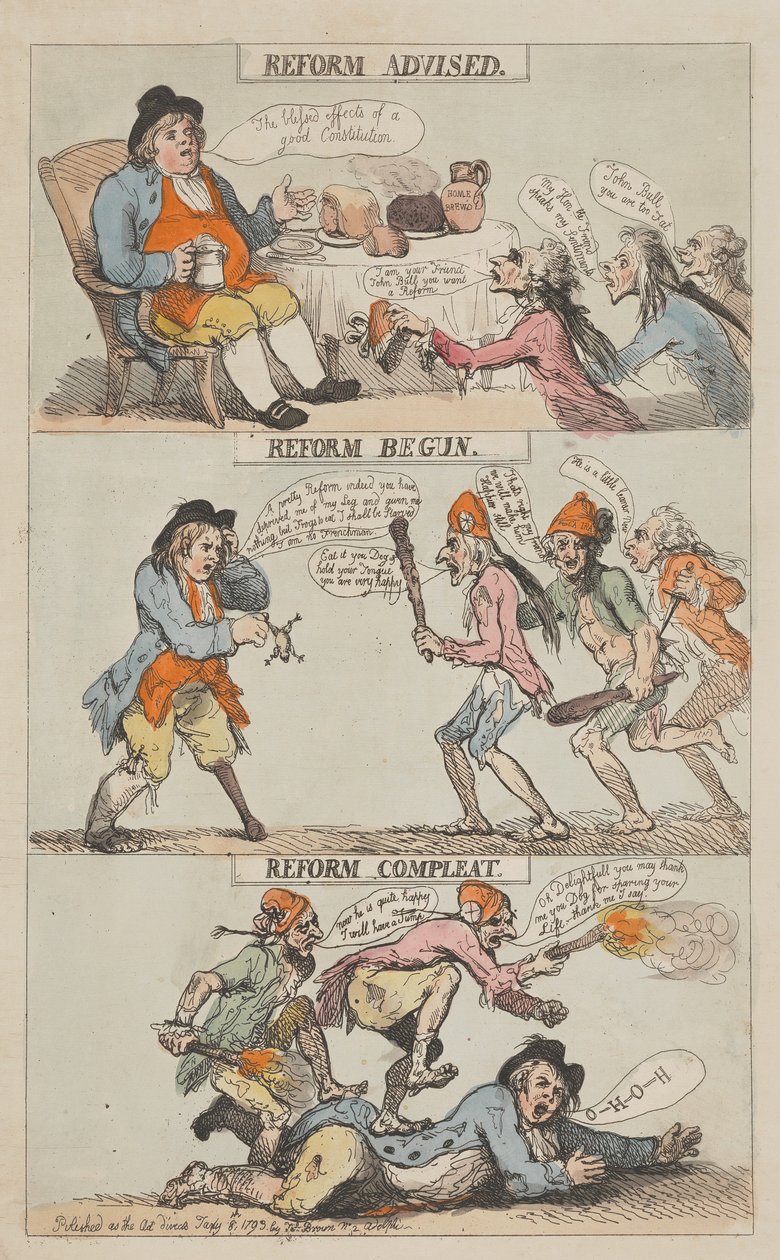 Reform Advised - Reform Begun - Reform Complete by Thomas Rowlandson