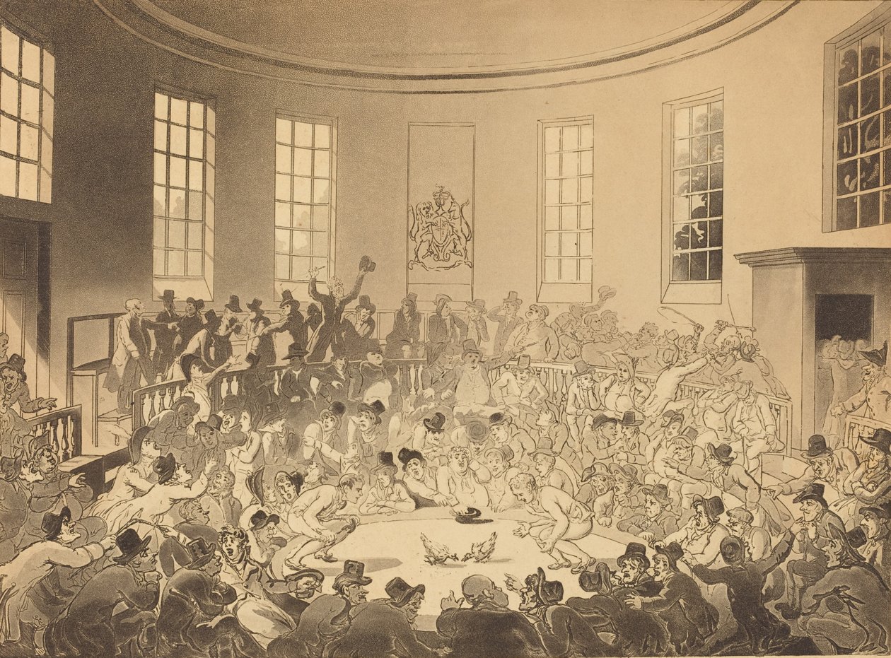 Royal Cock Pit, published 1808 by Thomas Rowlandson