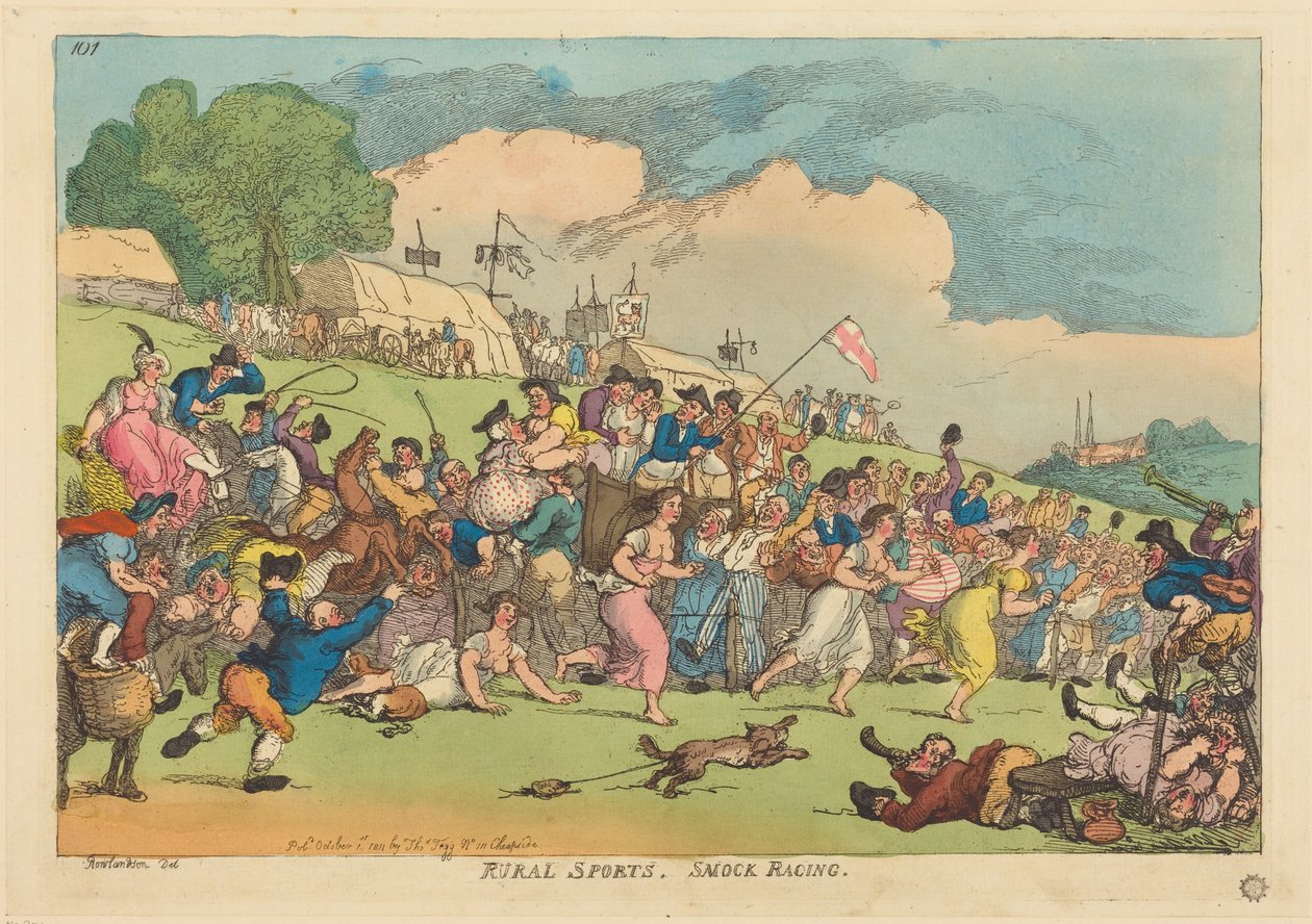 Rural Sports. Smock Racing by Thomas Rowlandson