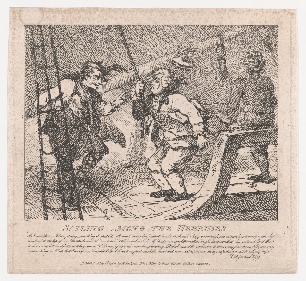 Sailing Among the Hebrides Picturesque Beauties of Boswell, Part the Second, June 10, 1786 by Thomas Rowlandson