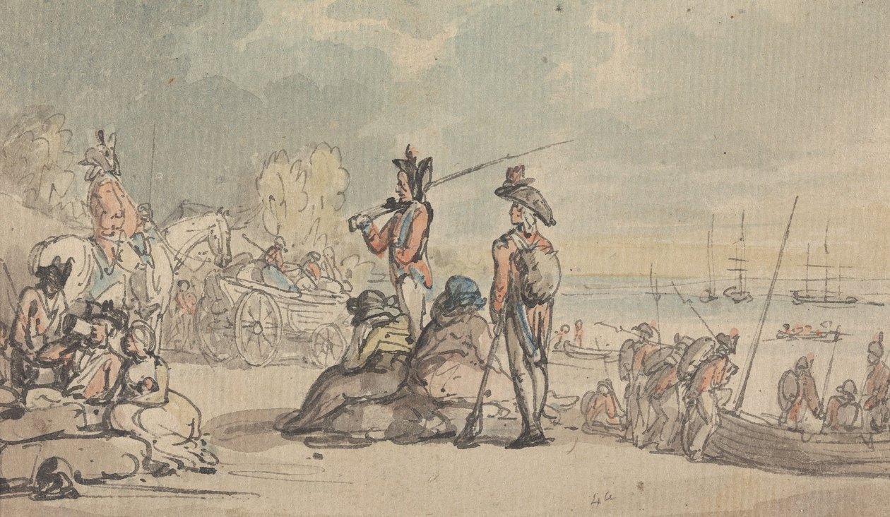 Soldiers Embarking by Thomas Rowlandson