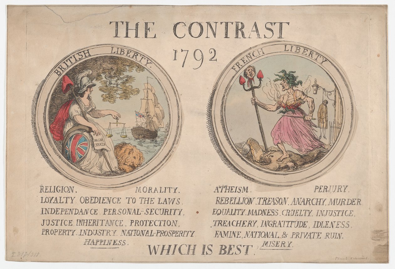 The Contrast, December 1792 by Thomas Rowlandson