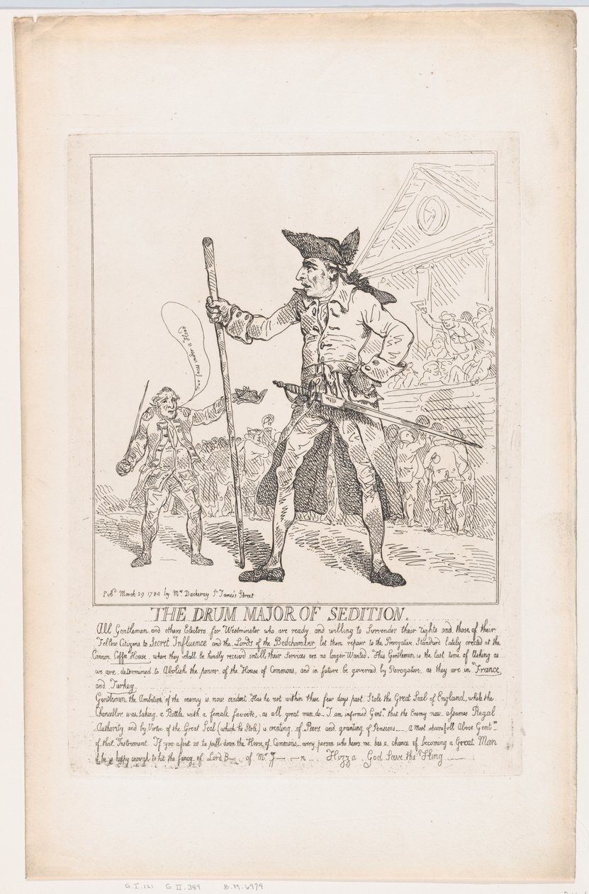 The Drum Major of Sedition, March 29, 1784 by Thomas Rowlandson