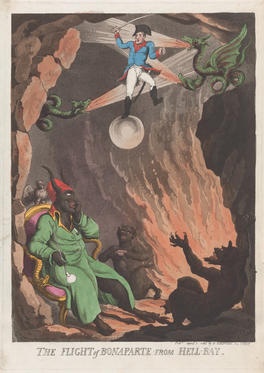 The Flight of Bonaparte from Hell-Bay, 7th April 1803 by Thomas Rowlandson