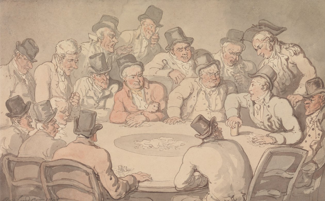 The Gaming Table by Thomas Rowlandson