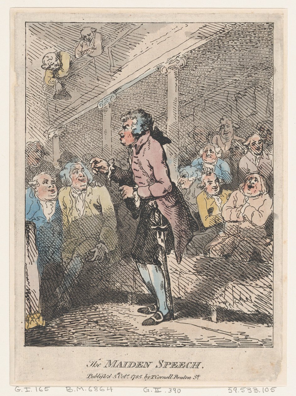 The Maiden Speech, October 5, 1785 by Thomas Rowlandson