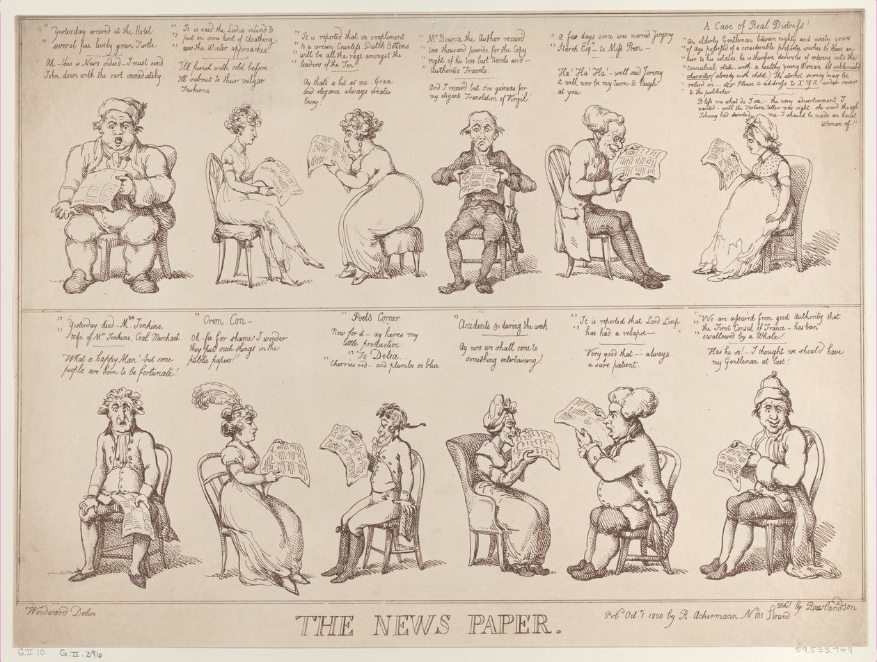 The News Paper by Thomas Rowlandson