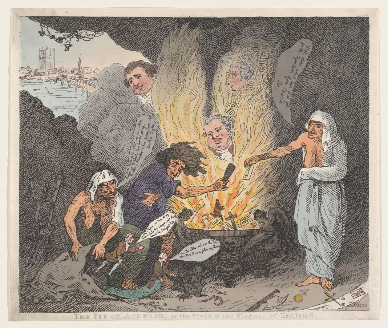 The Pit of Acheron or The Birth of the Plagues of England, January 28, 1784 by Thomas Rowlandson
