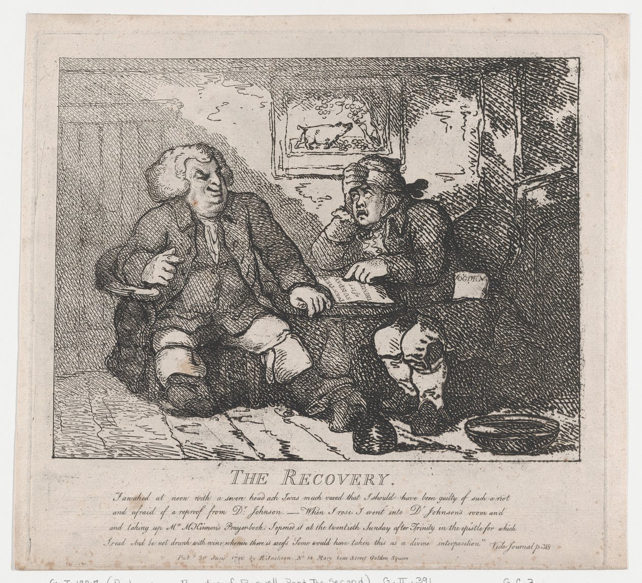 The Recovery Picturesque Beauties of Boswell, Part the Second, June 20, 1786 by Thomas Rowlandson