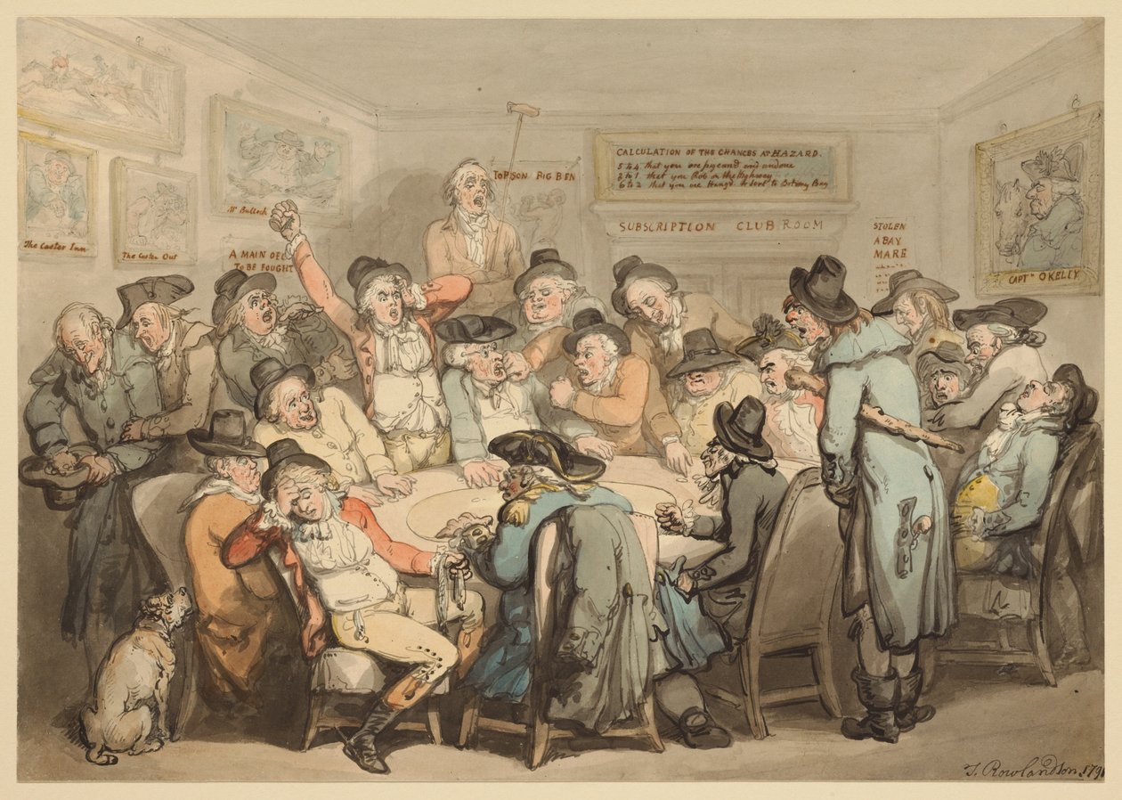 The Subscription Club Room by Thomas Rowlandson
