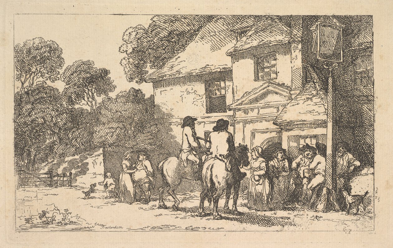 The Three Horseshoes, a Roadside Inn by Thomas Rowlandson