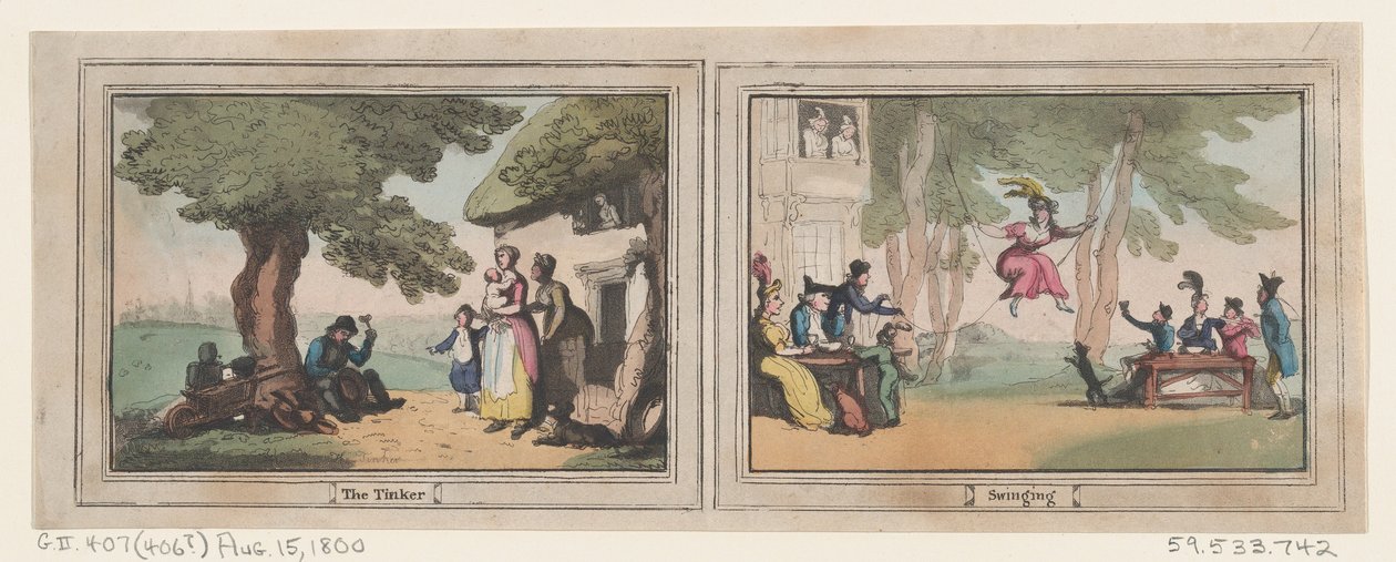 The Tinker and Swinging, August 15, 1800 by Thomas Rowlandson