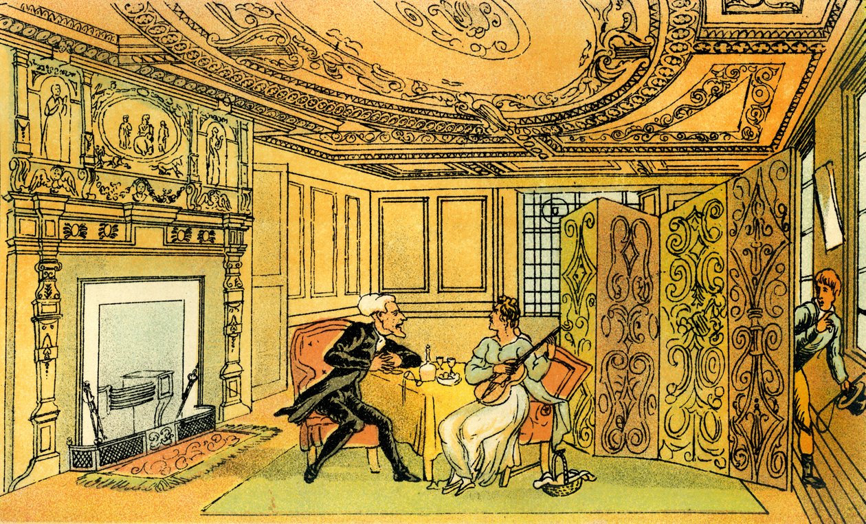 The Visit of Dr Syntax to the Widow Hopeful by Thomas Rowlandson