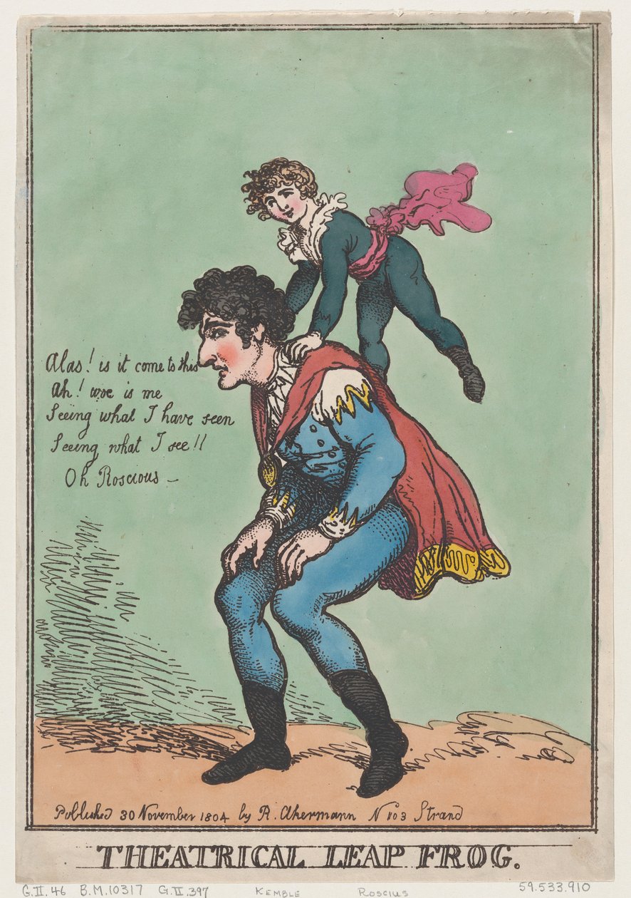 Theatrical Leap Frog, November 30, 1804 by Thomas Rowlandson