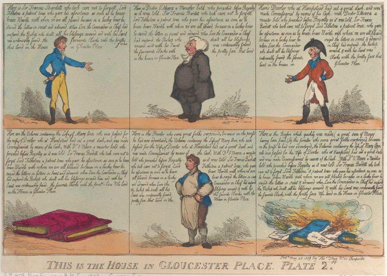 This is the House in Gloucester Place, Plate 2, May 26, 1809 by Thomas Rowlandson