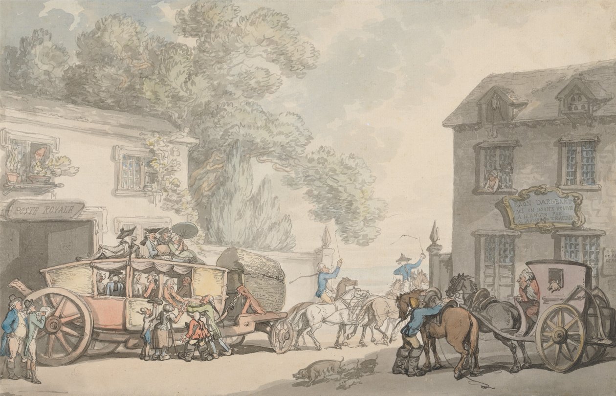 Travelling in France by Thomas Rowlandson
